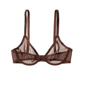 CUUP THE PLUNGE - MESH Chocolate Brown Underwire Bra 34B